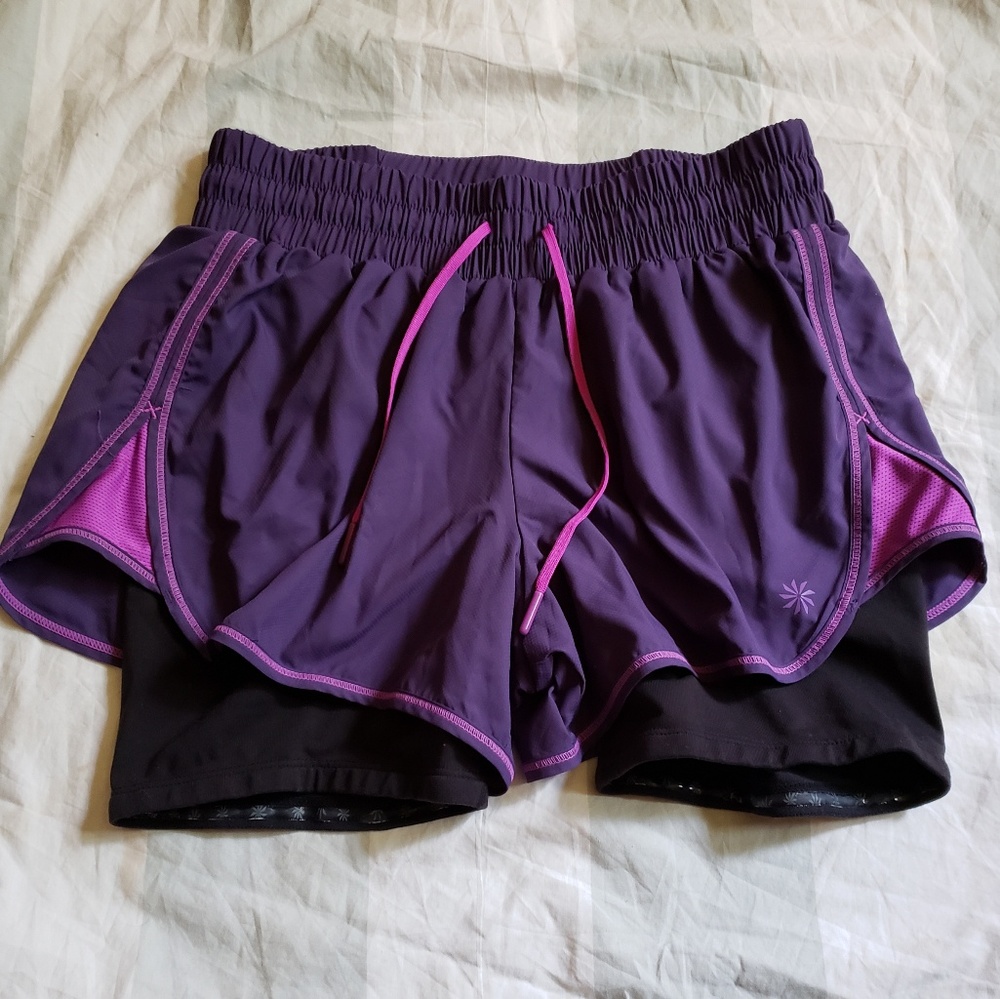 Athleta racer run 2 in 1 shorts